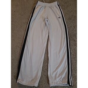 Adidas Mens Jogger Pants Sweatpants White 3 Stripes Pockets Cinch Ankle